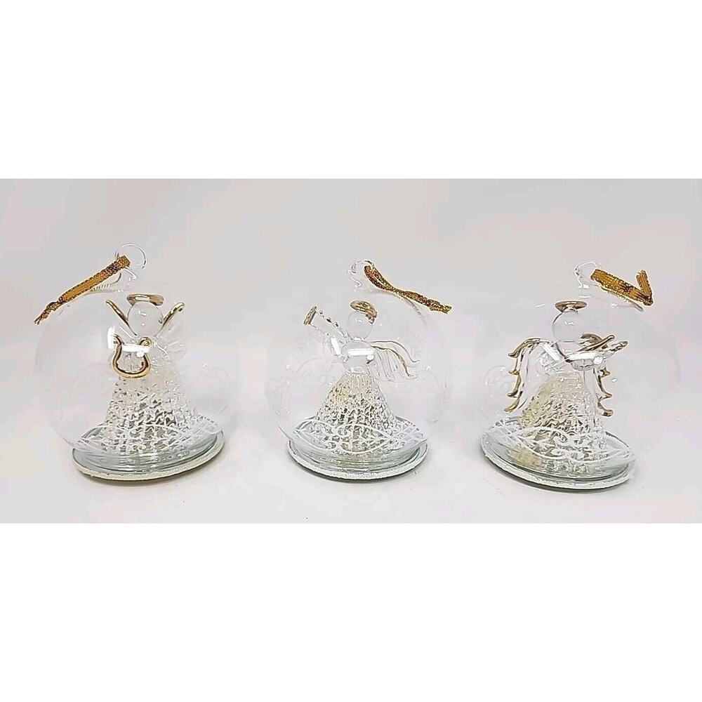 Sorelle Angel Spun Glass Globe Ornament LED Light in Set of‎ 3 Ornaments X-E